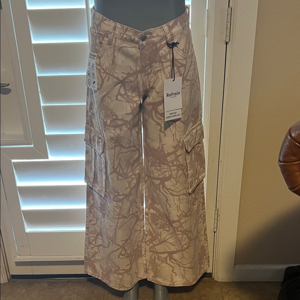 Refrain Patterned Cargo Pants